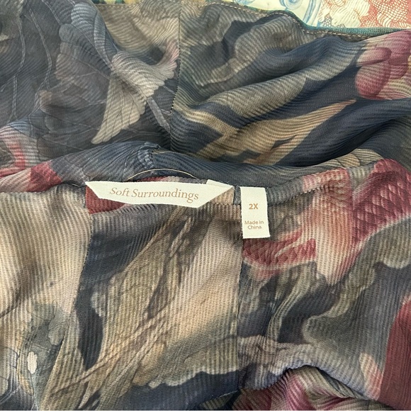 Soft Surroundings Tea Garden Open Front Waterfall Cardigan Topper Plus Size - Picture 8 of 13